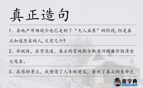 真正造句