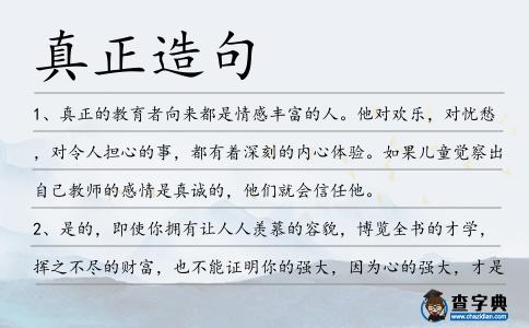 真正造句