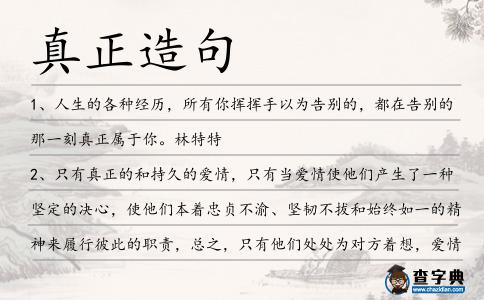 真正造句