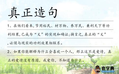 真正造句