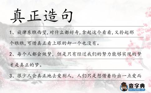 真正造句