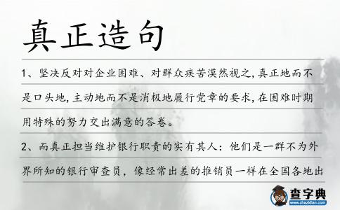 真正造句