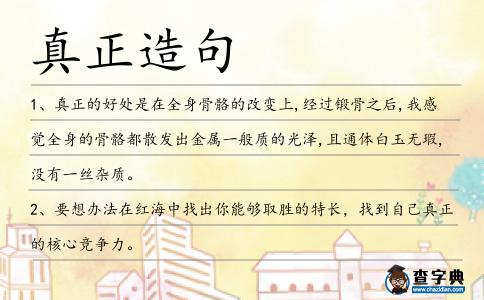 真正造句