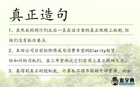 真正造句