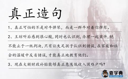 真正造句