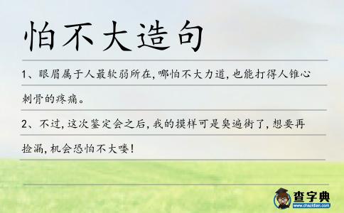怕不大造句