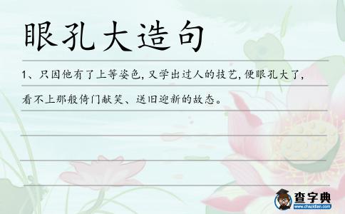 眼孔大造句