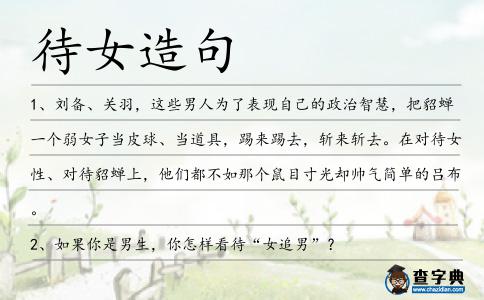 待女造句