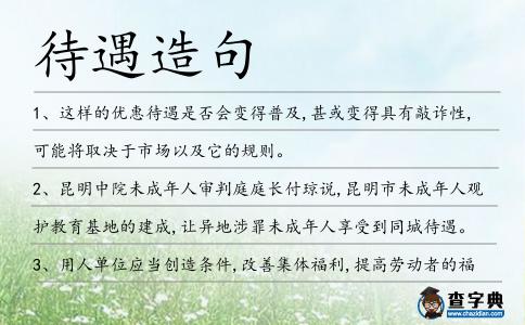 待遇造句
