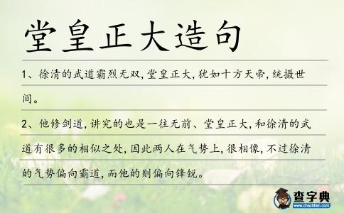 堂皇正大造句