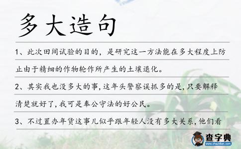 多大造句