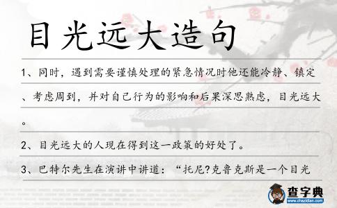 目光遠(yuǎn)大造句