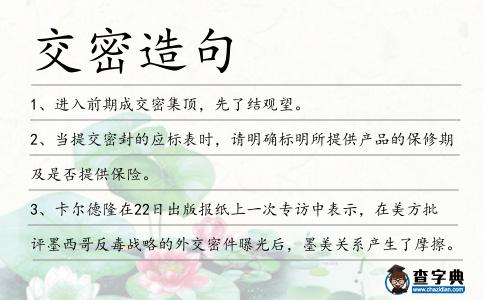 交密造句