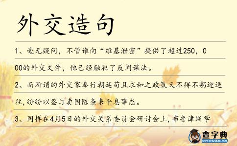 外交造句