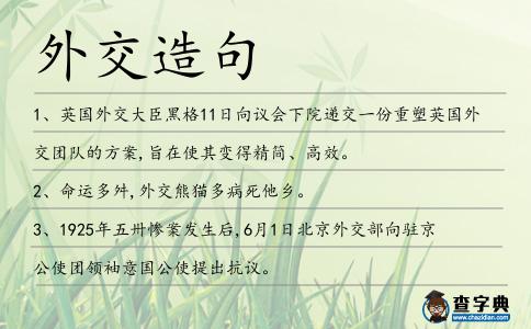 外交造句