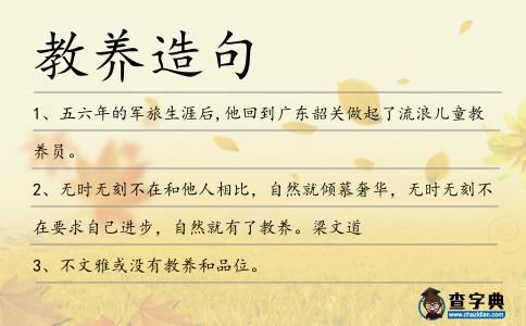 教養(yǎng)造句