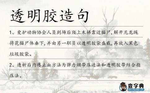 透明膠造句