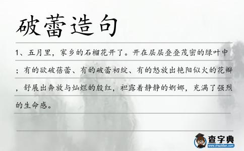 破蕾造句