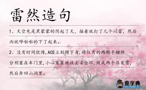 雷然造句