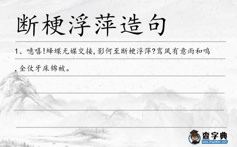 斷梗浮萍造句