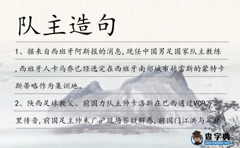 隊主造句