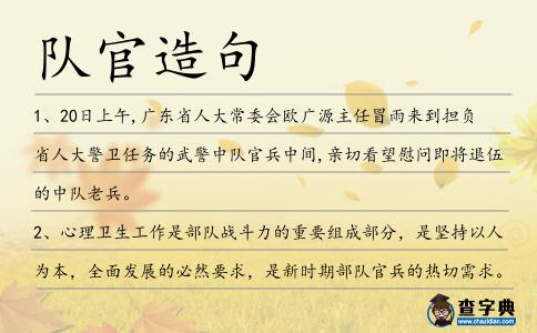 隊官造句