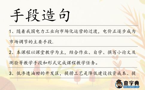 手段造句