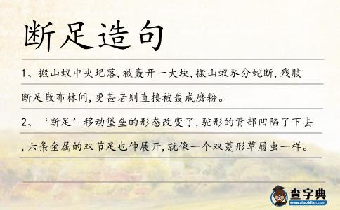 斷足造句
