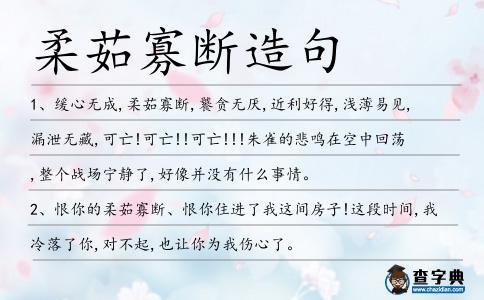 柔茹寡斷造句