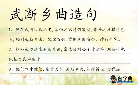 武斷鄉(xiāng)曲造句