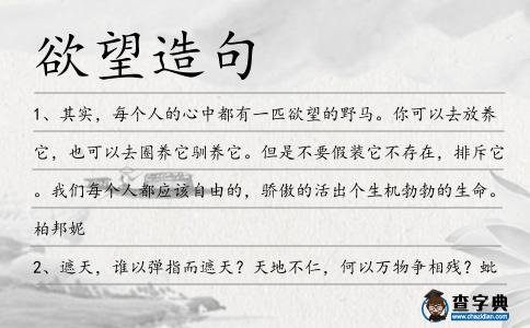 欲望造句