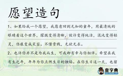 愿望造句