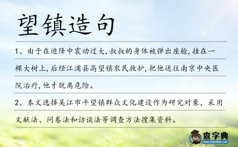 望鎮造句