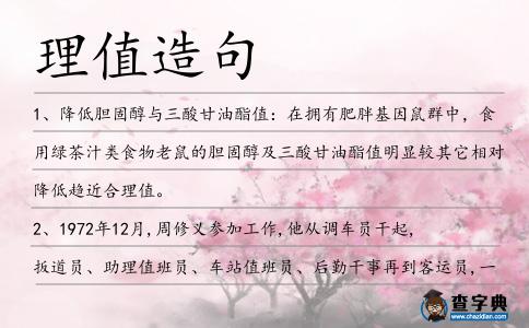 理值造句