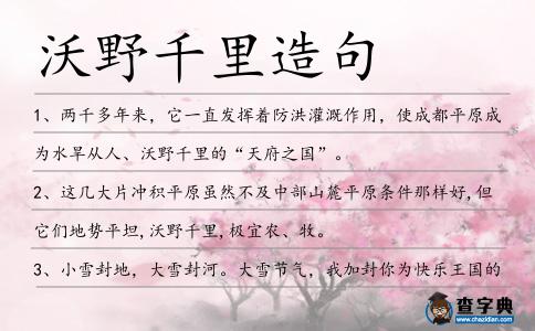 沃野千里造句