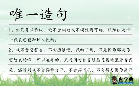 唯一造句