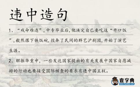 違中造句
