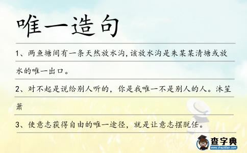 唯一造句