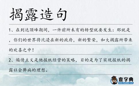 揭露造句