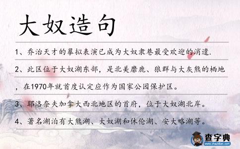 大奴造句