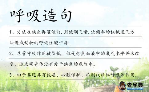 呼吸造句