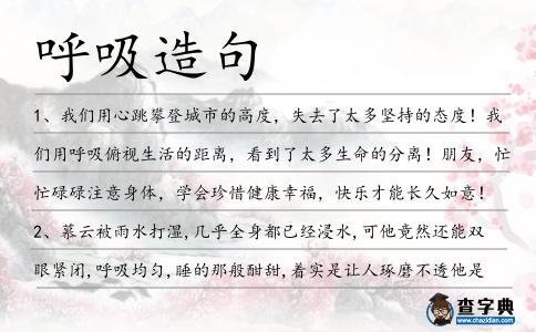呼吸造句