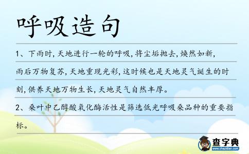 呼吸造句