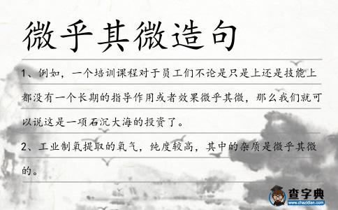 微乎其微造句