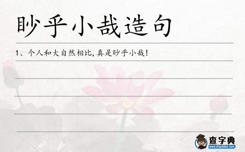 眇乎小哉造句