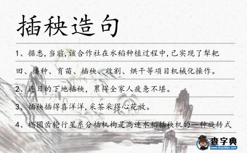 插秧造句