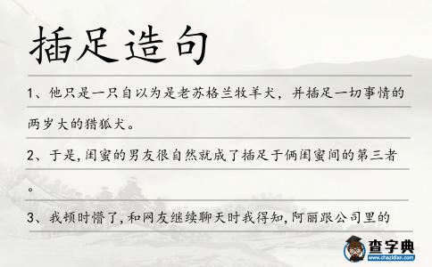 插足造句