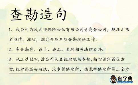 查勘造句