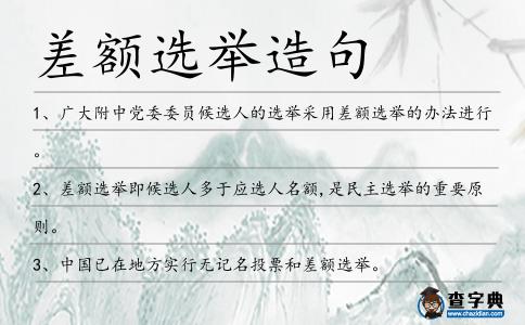 差額選舉造句