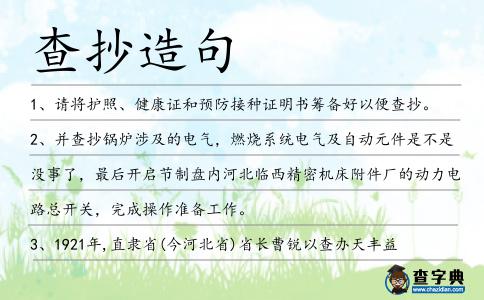 查抄造句